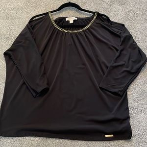 Michael Kors Women’s Cold Shoulder Shirt w Gold Studs